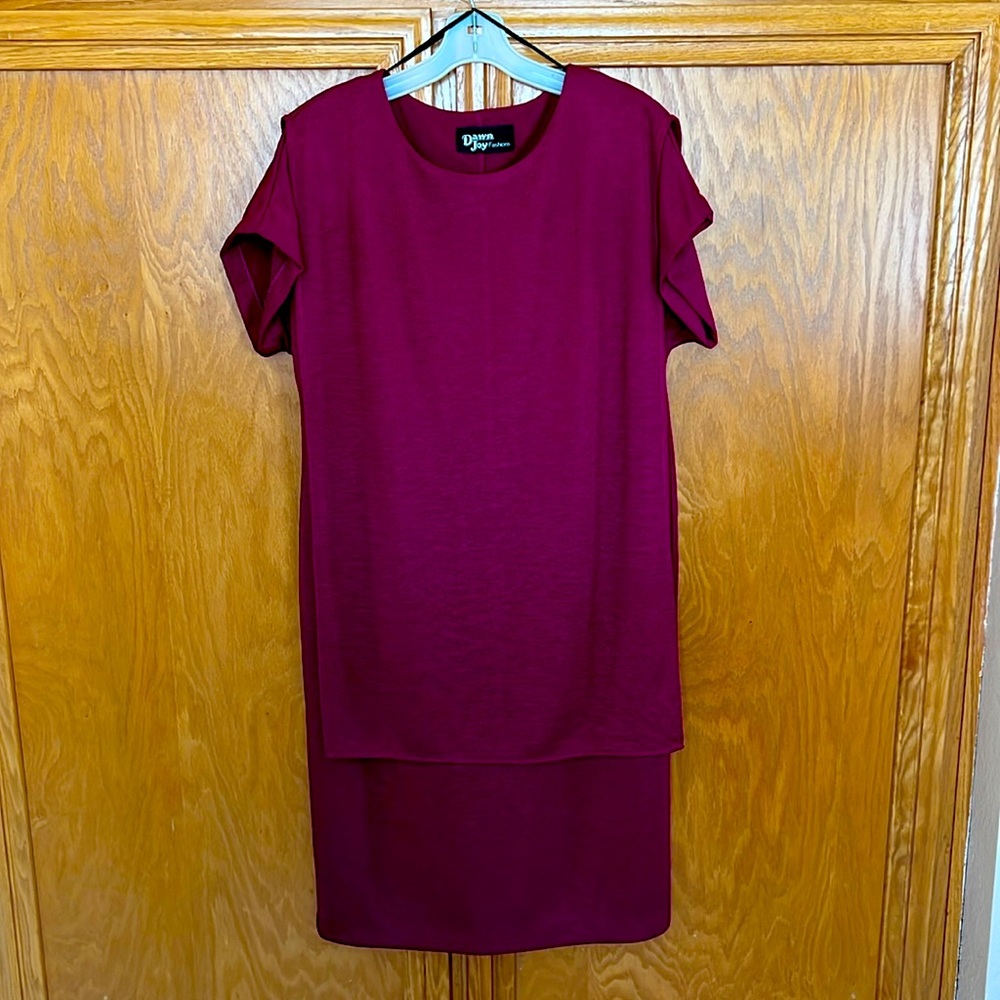 Vtg Dawn Joy dress front and back drape panels